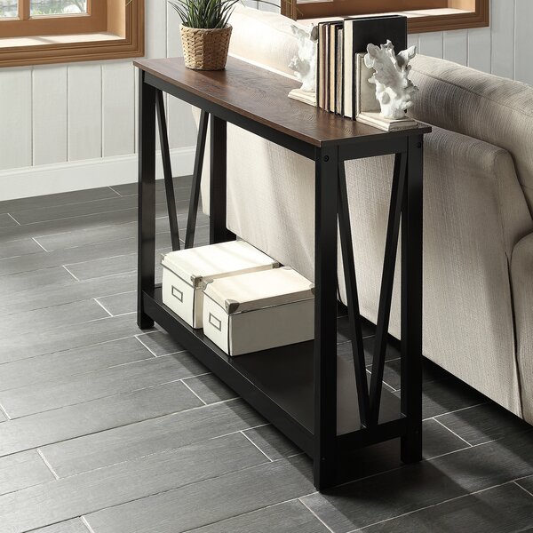 Latitude Run Skinny Black Console Table For Entryway Living Room